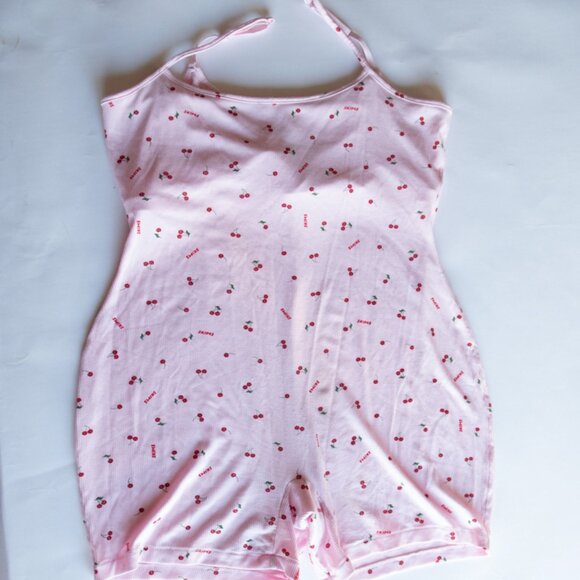 SKIMS SOFT LOUNGE SCOOP ONEPIECE PINK CHERRY BLOSSOM PRINT / 2X W/Built in bra - Picture 2 of 6
